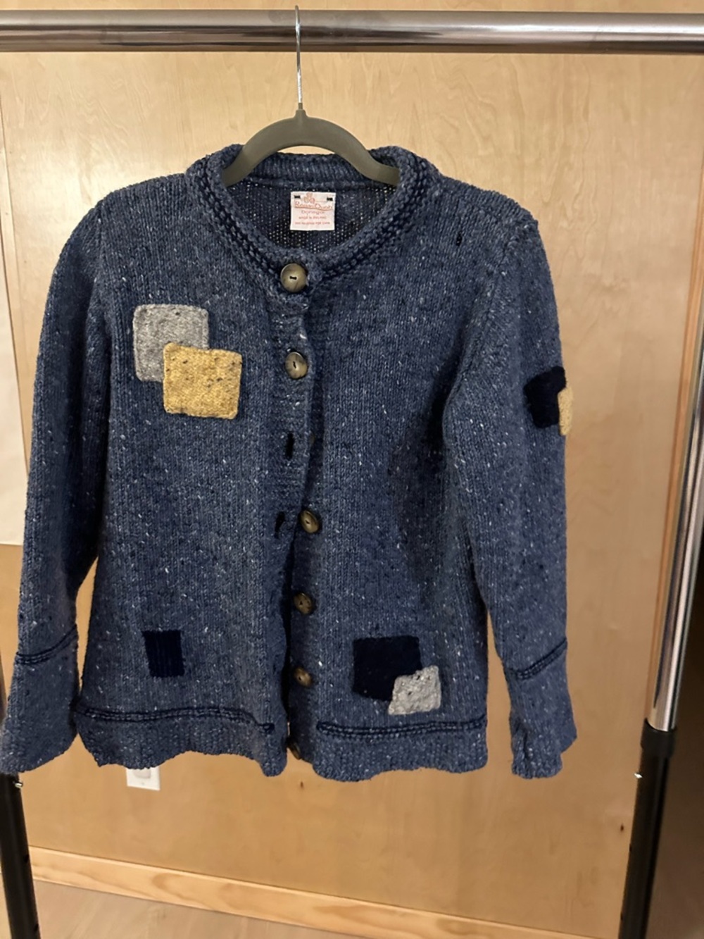 Vintage Donegal Blue Patchwork Sweater